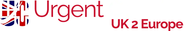 Urgent Courier UK 2 Europe Logo 2 white version